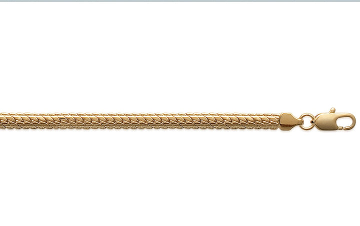 Bracelet Plaqué Or maille anglaise plate Gaby