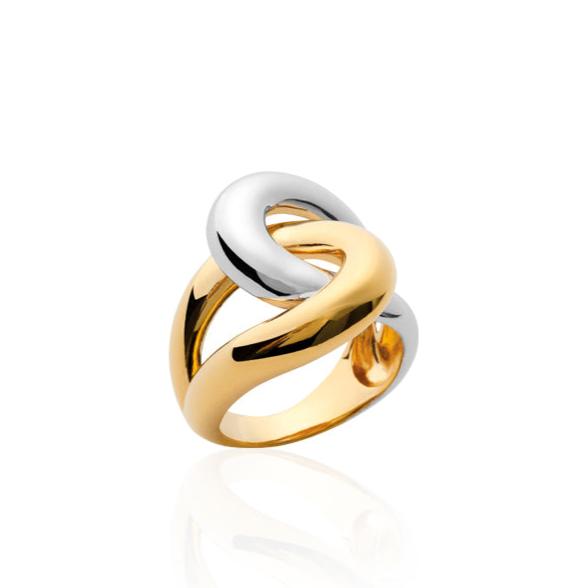 Bague Plaqué Or & Argent 925 bicolore Napoli