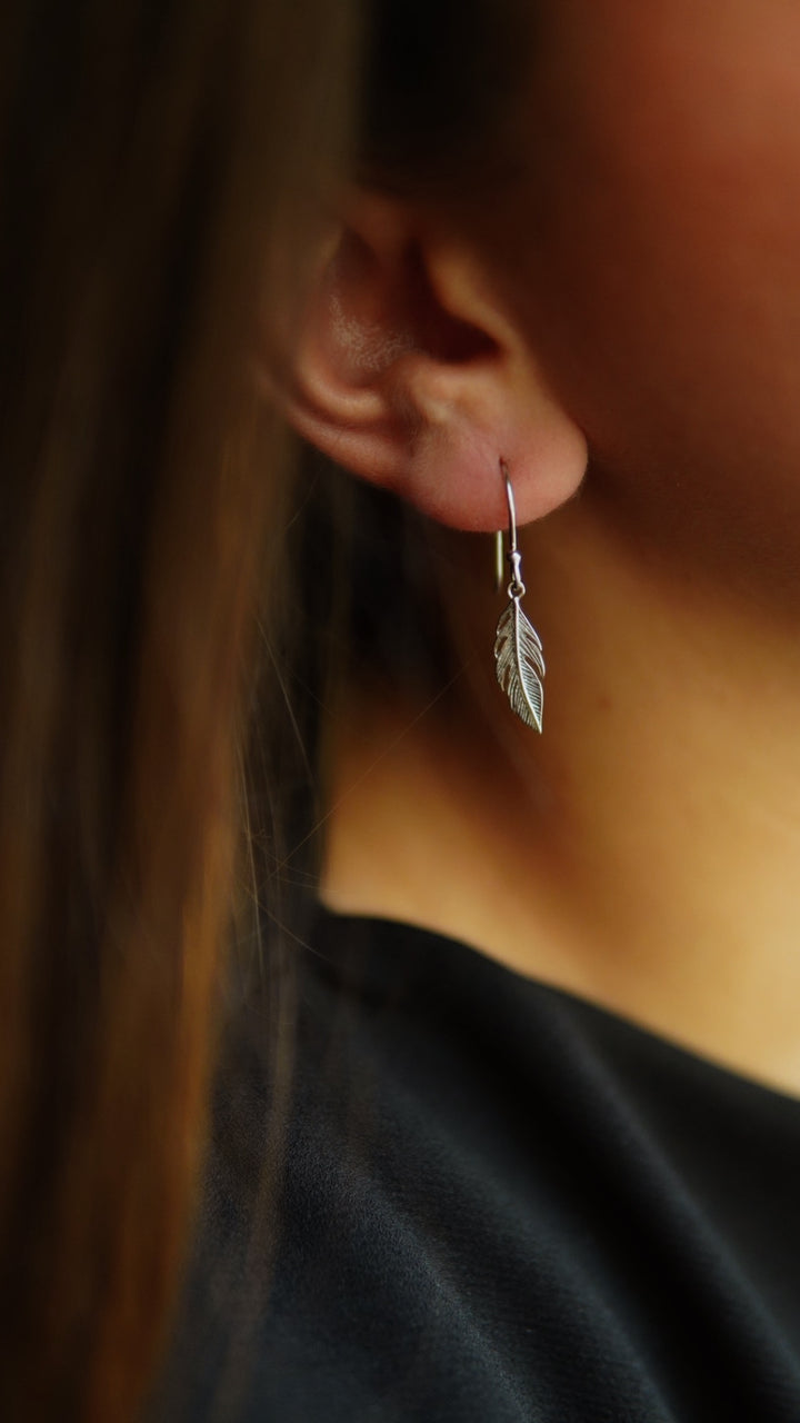 Boucles d'oreilles Argent 925  Plume