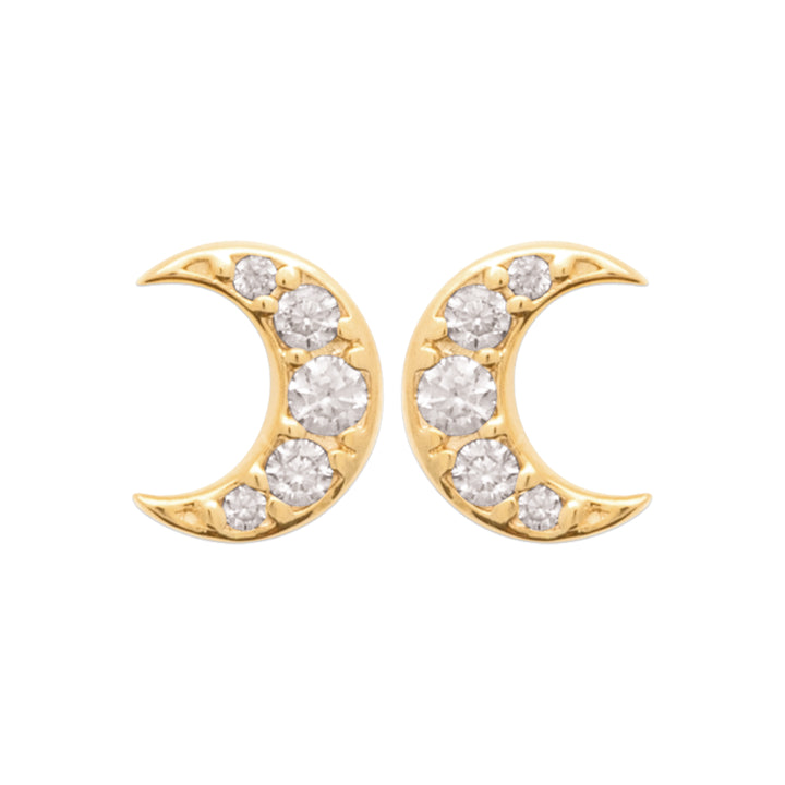 Boucles d'oreilles Plaqué Or & Oz Lune