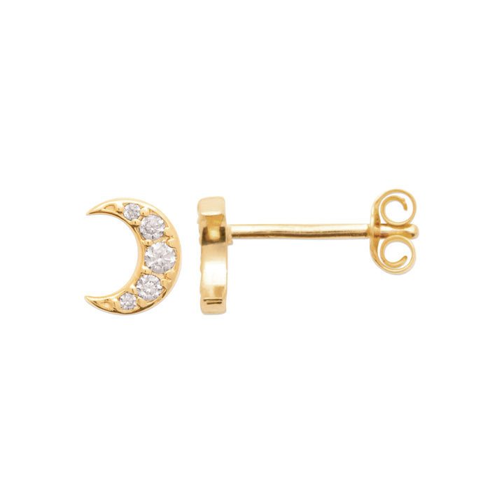Boucles d'oreilles Plaqué Or & Oz Lune