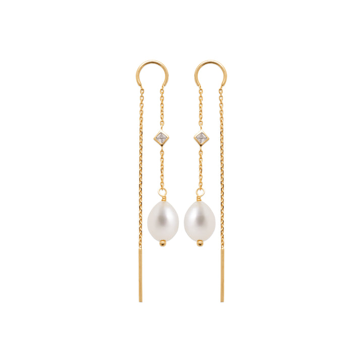 Boucles d'oreilles Plaqué Or, Oz & Perles pendantes Anitea