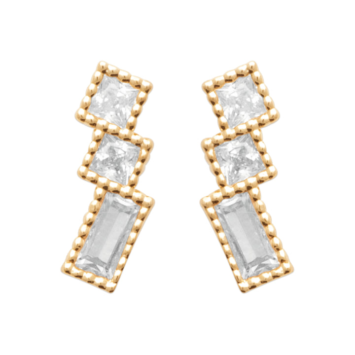 Boucles d'oreilles Plaqué Or & Oz Tiare
