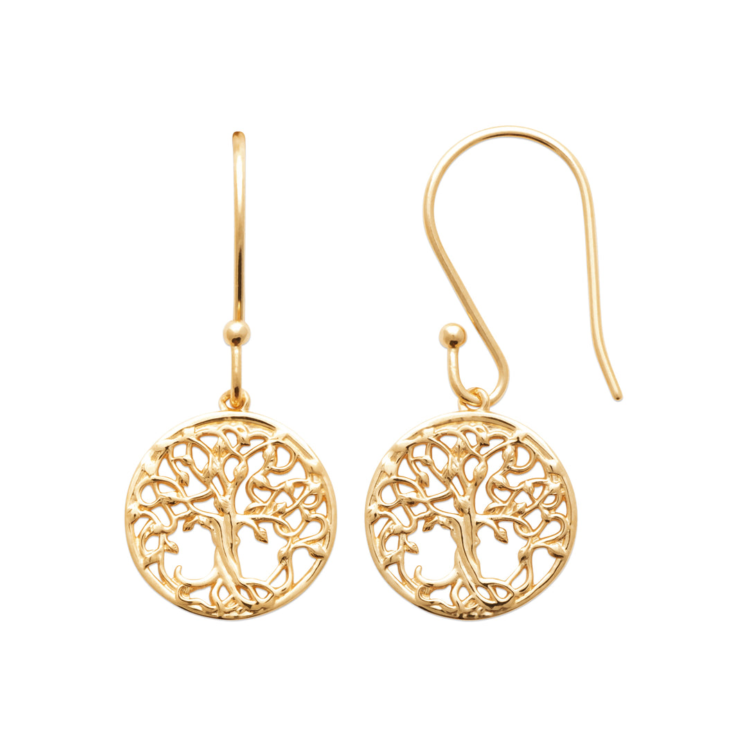 Boucles d'oreilles Plaqué or Arbre de vie Pria