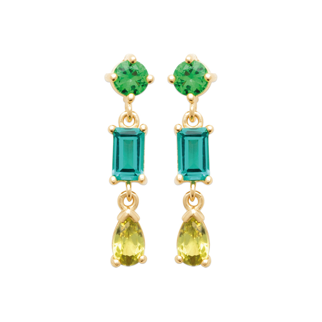 Boucles d'oreilles Plaqué Or & OZ vert Luzia