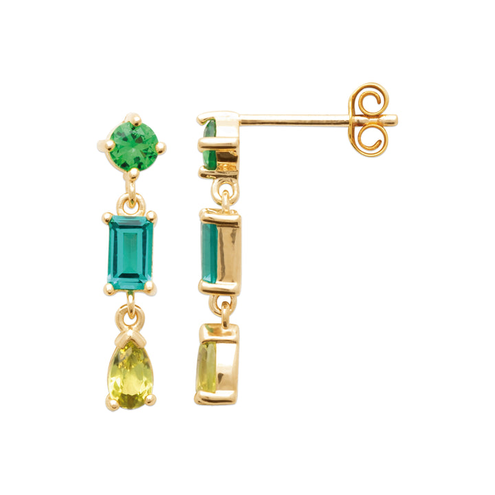 Boucles d'oreilles Plaqué Or & Oz vert Luzia