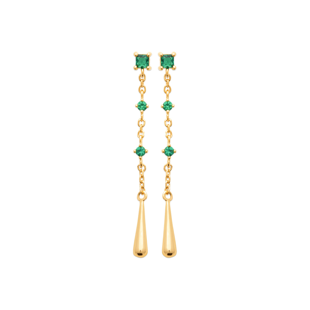 Boucles d'oreilles pendantes Plaqué or Sauge