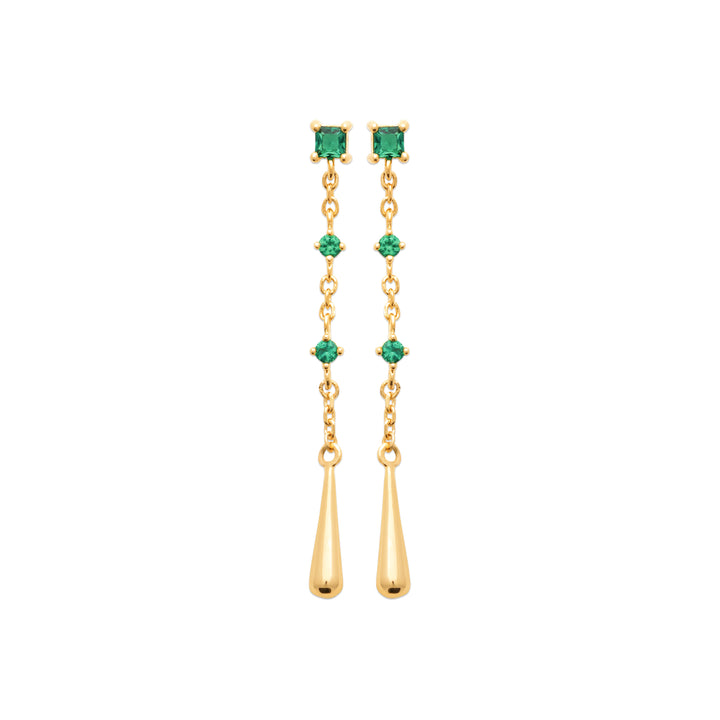 Boucles d'oreilles pendantes Plaqué or Sauge