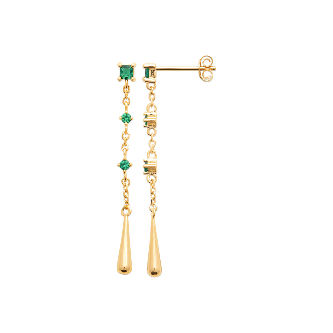 Boucles d'oreilles pendantes Plaqué or Sauge