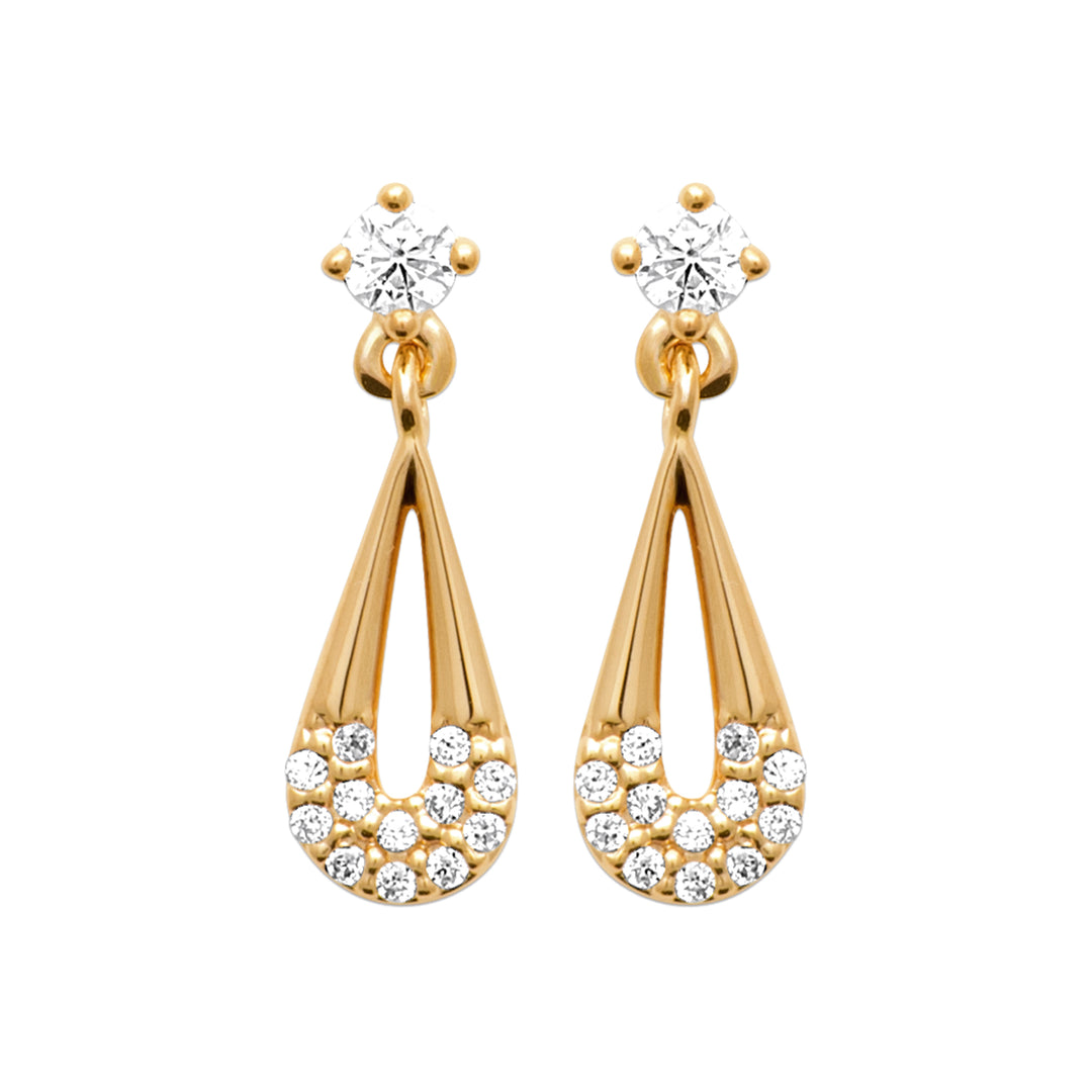 Boucles d'oreilles Plaqué or Neige