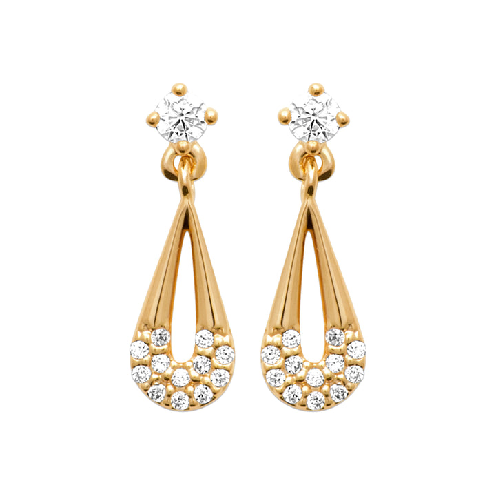 Boucles d'oreilles Plaqué or Neige