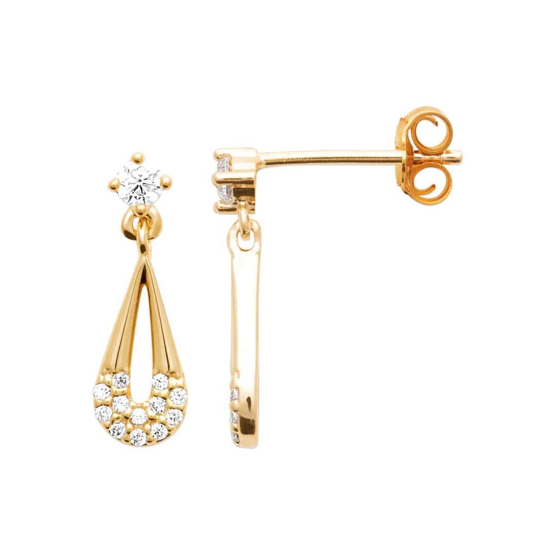 Boucles d'oreilles Plaqué or Neige