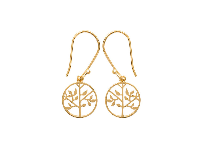 Boucles d'oreilles Plaqué or Arbre de vie Élia