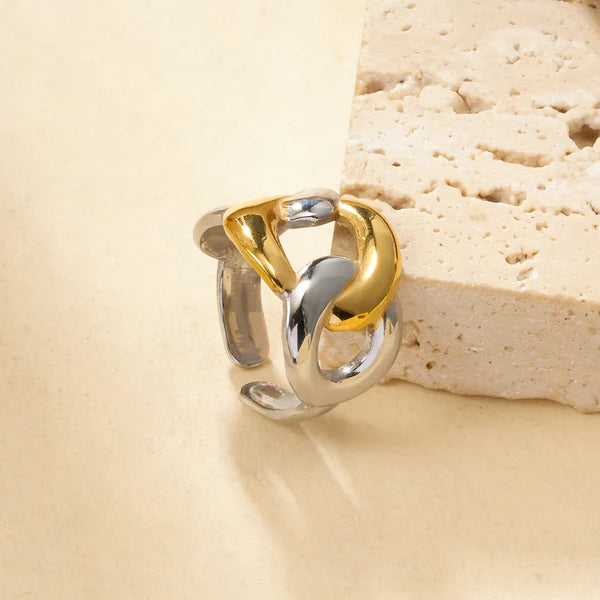 Bague Acier Inoxydable doré femme Améora