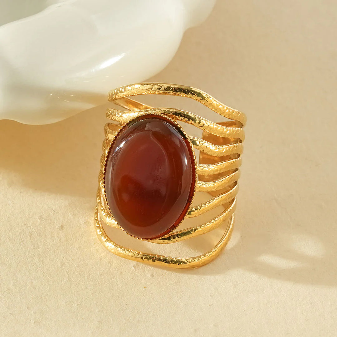 Bague Acier inoxydable doré femme Isalya