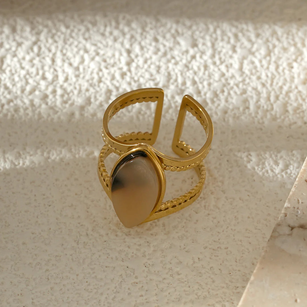 Bague Acier inoxydable doré femme Animal