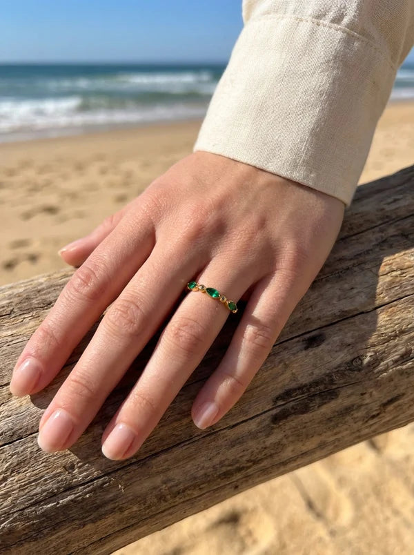 Bague Acier inoxydable dorée femme Aylin