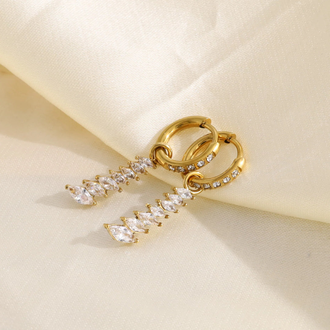 Boucles d'oreilles acier inoxydable doré Glow