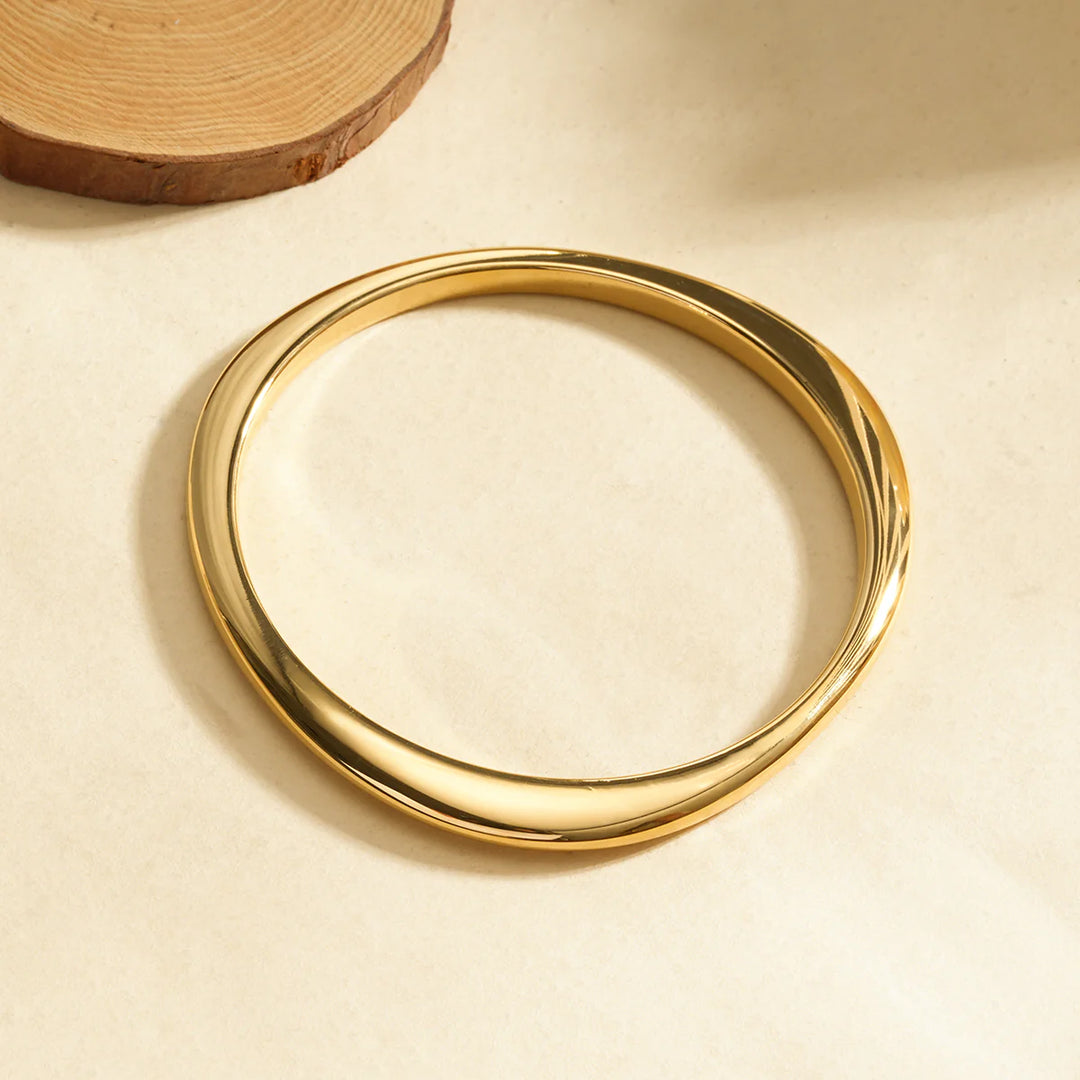 Jonc Acier inoxydable doré femme Boreal