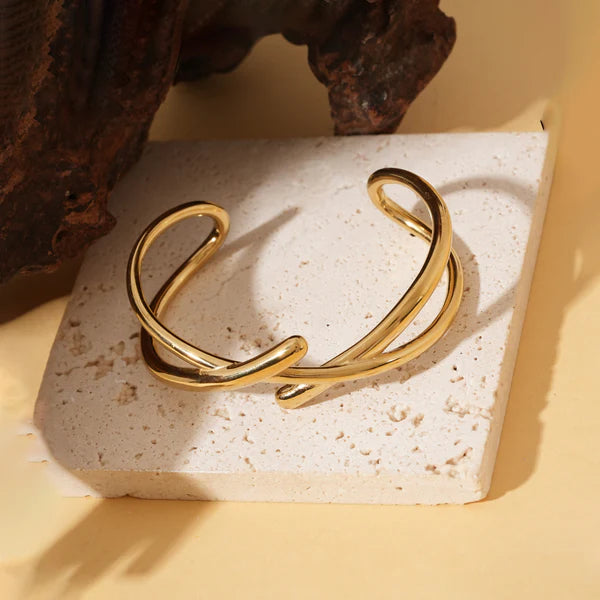 Jonc Acier inoxydable doré femme Telma