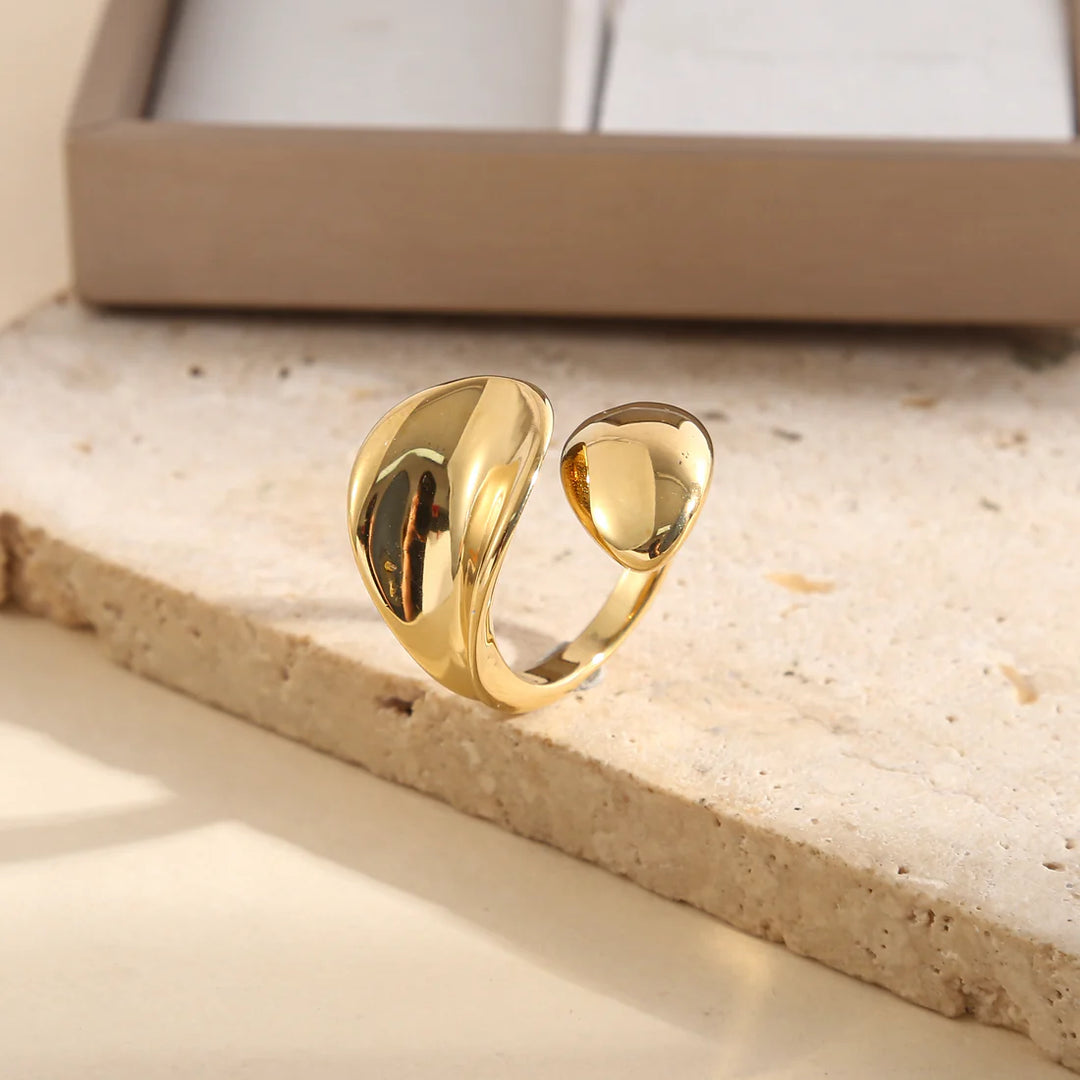 Bague Acier Inoxydable doré femme Savina