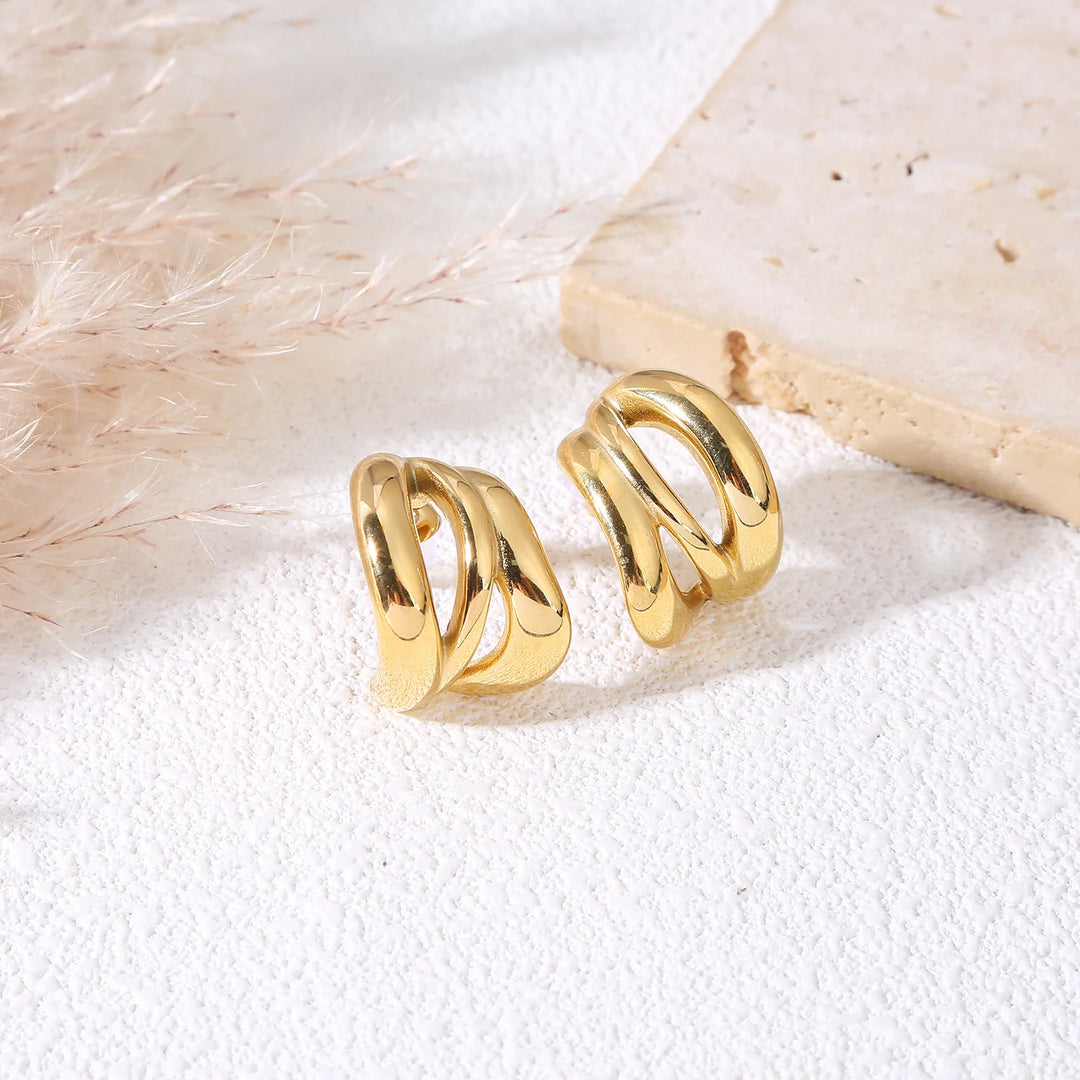 Boucles d'oreilles Acier inoxydable doré Mielle