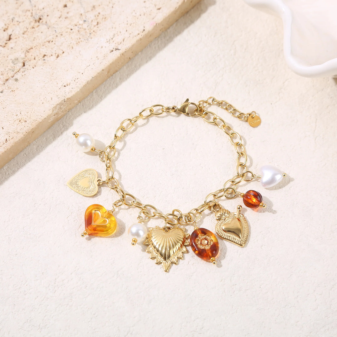 Bracelet acier inoxydable doré femme Naëly