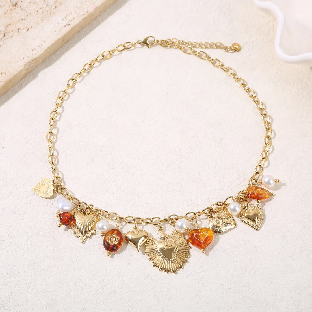 Collier Acier inoxydable doré femme Naëly