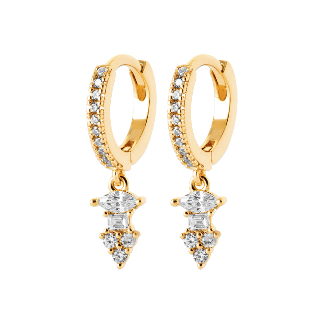 Boucles d'oreilles Plaqué Or & Oz créoles pampilles Nola