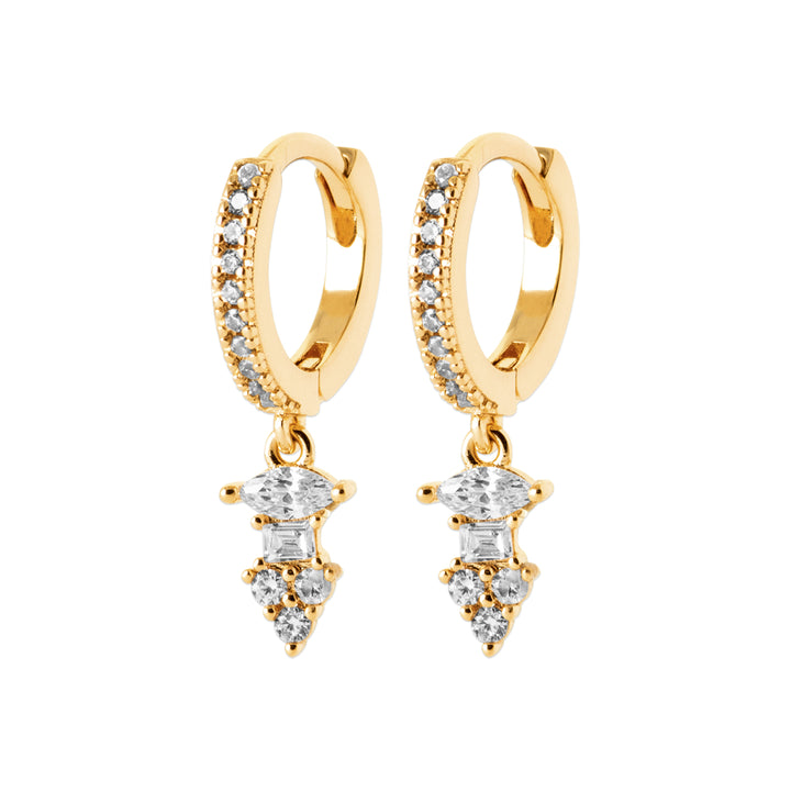 Boucles d'oreilles Plaqué Or & Oz créoles pampilles Nola