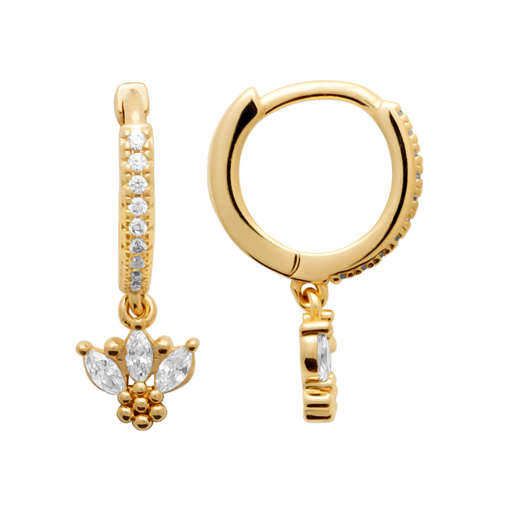 Boucles d'oreilles Plaqué Or & Oz créoles pampilles Swan