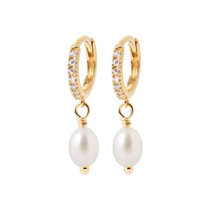Boucles d’oreilles Plaqué Or, Oz & Perles créoles pampilles Eglantine
