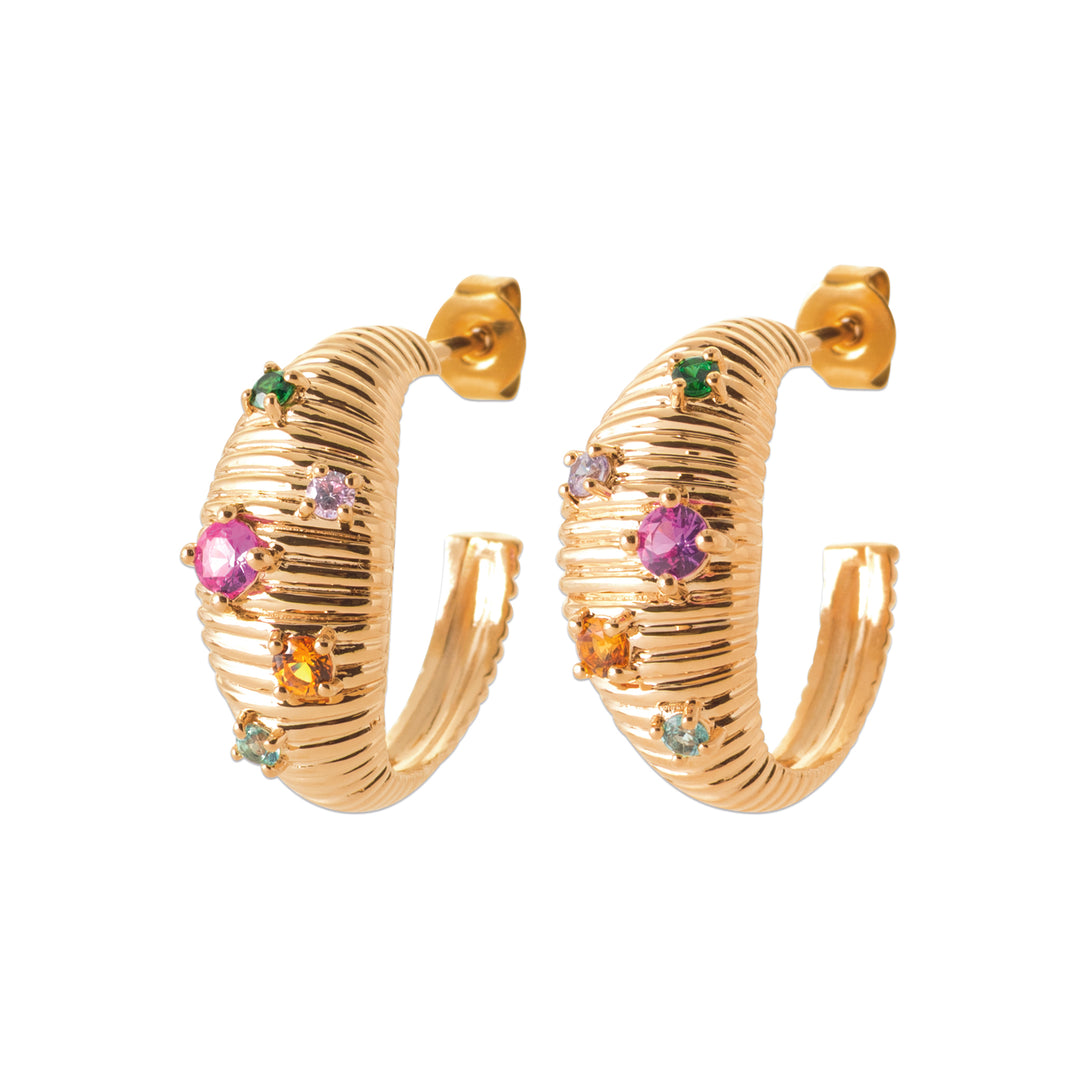 Boucles d'oreilles Plaqué Or & Oz Prismel