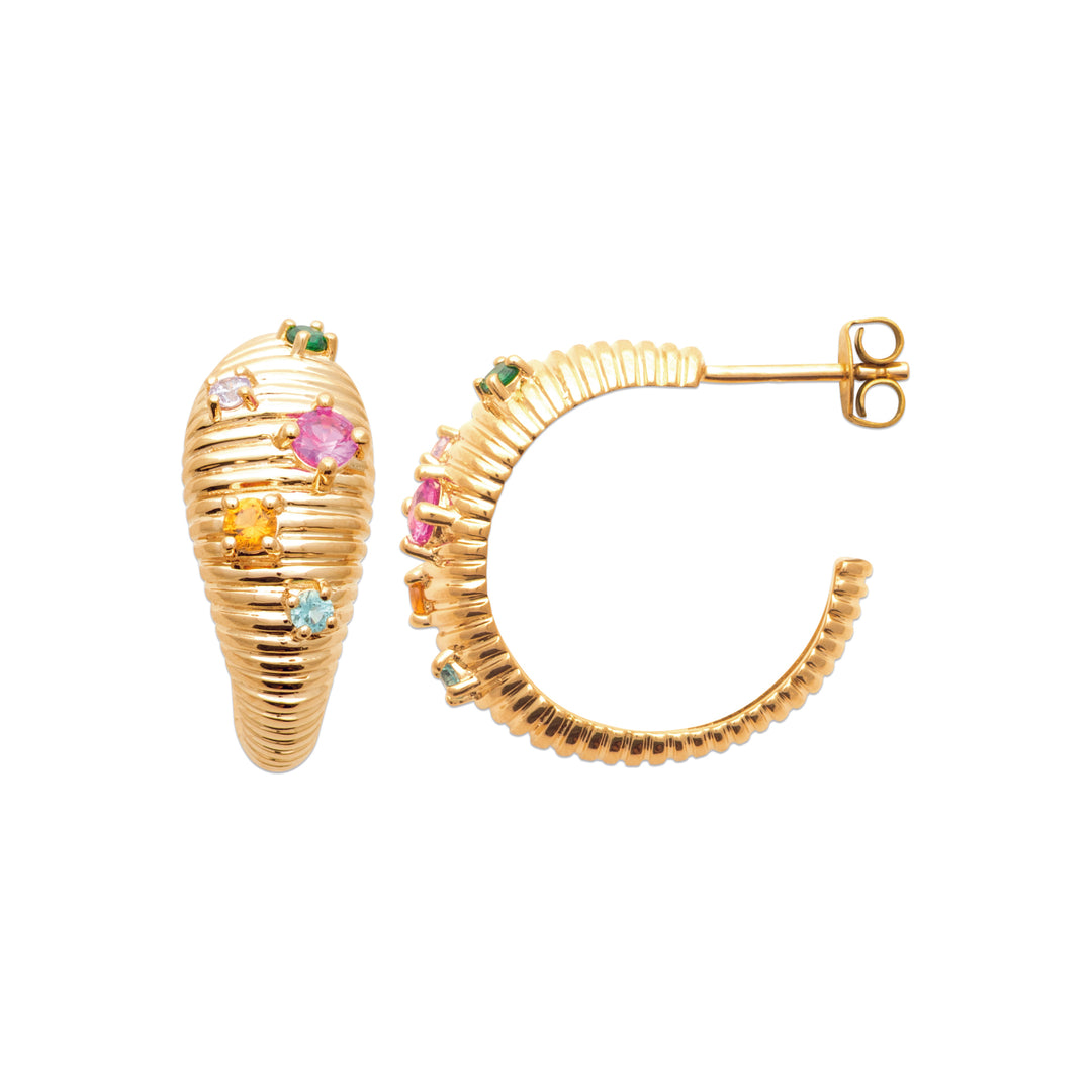 Boucles d'oreilles Plaqué Or & Oz Prismel