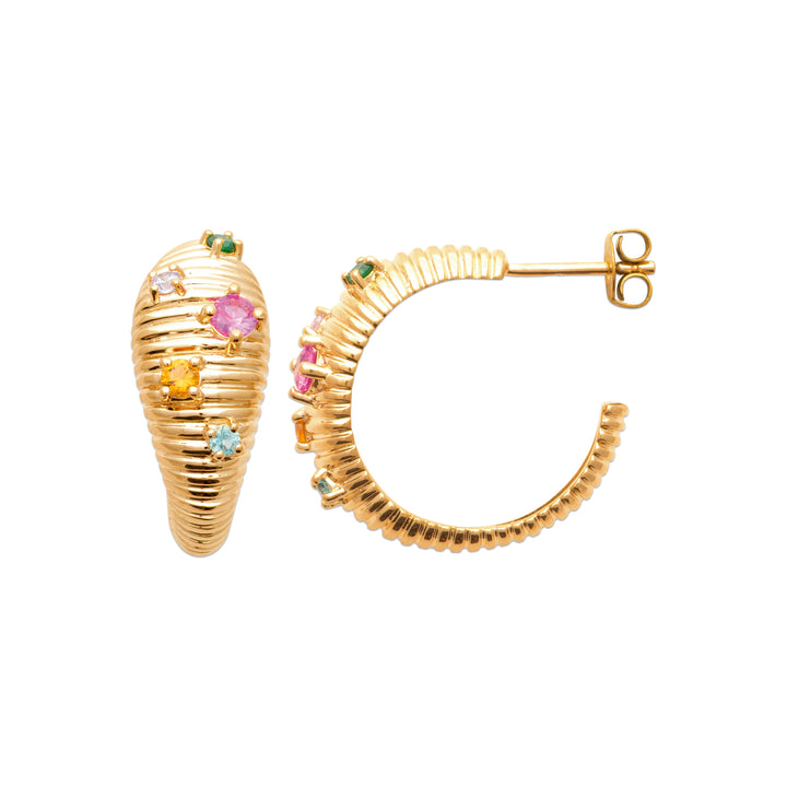 Boucles d'oreilles Plaqué Or & Oz Prismel