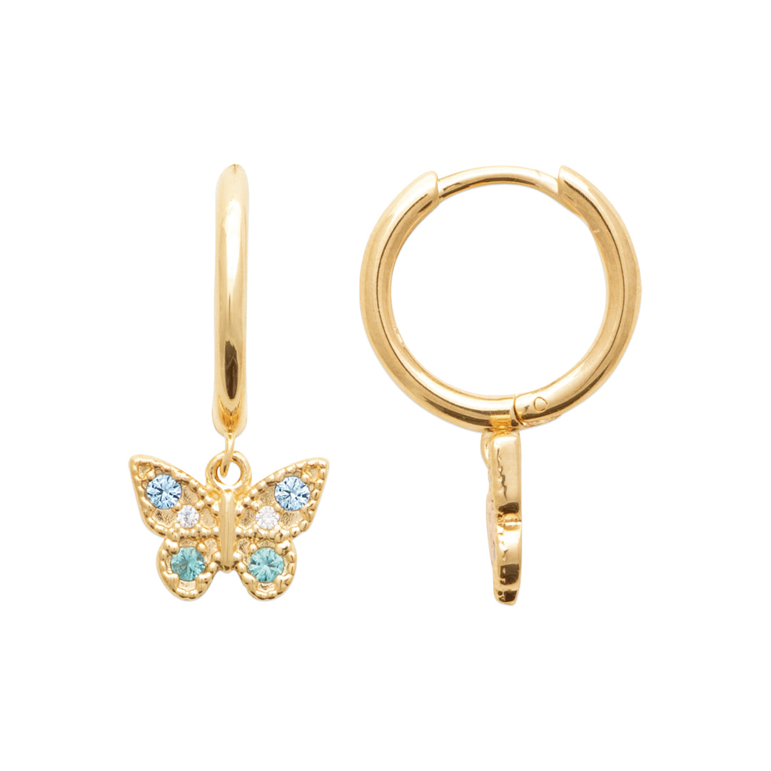 Boucles d'oreilles créoles pampille Papillon Hope