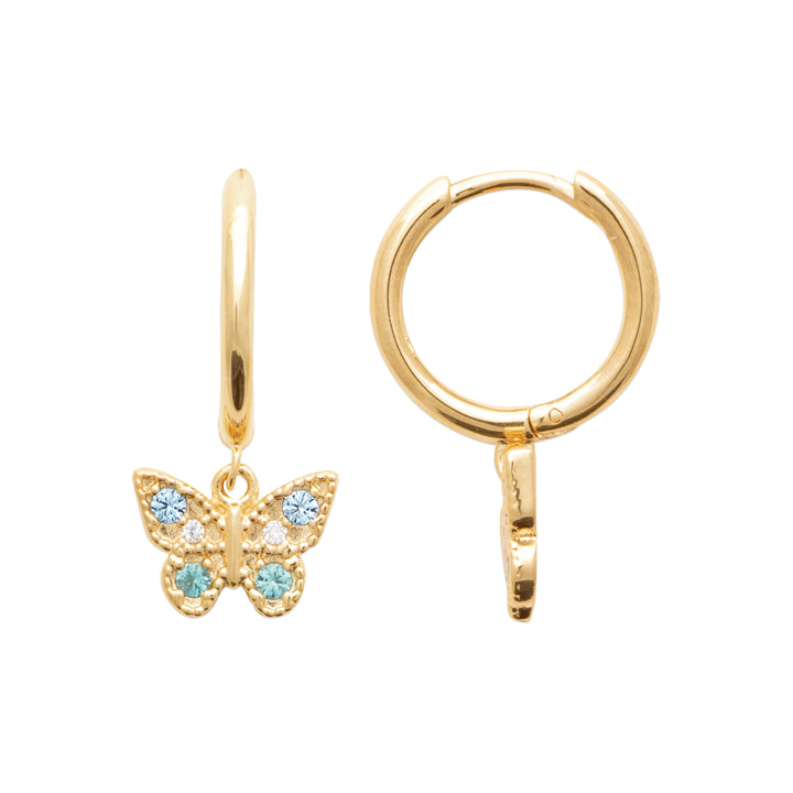 Boucles d'oreilles créoles pampille Papillon Hope