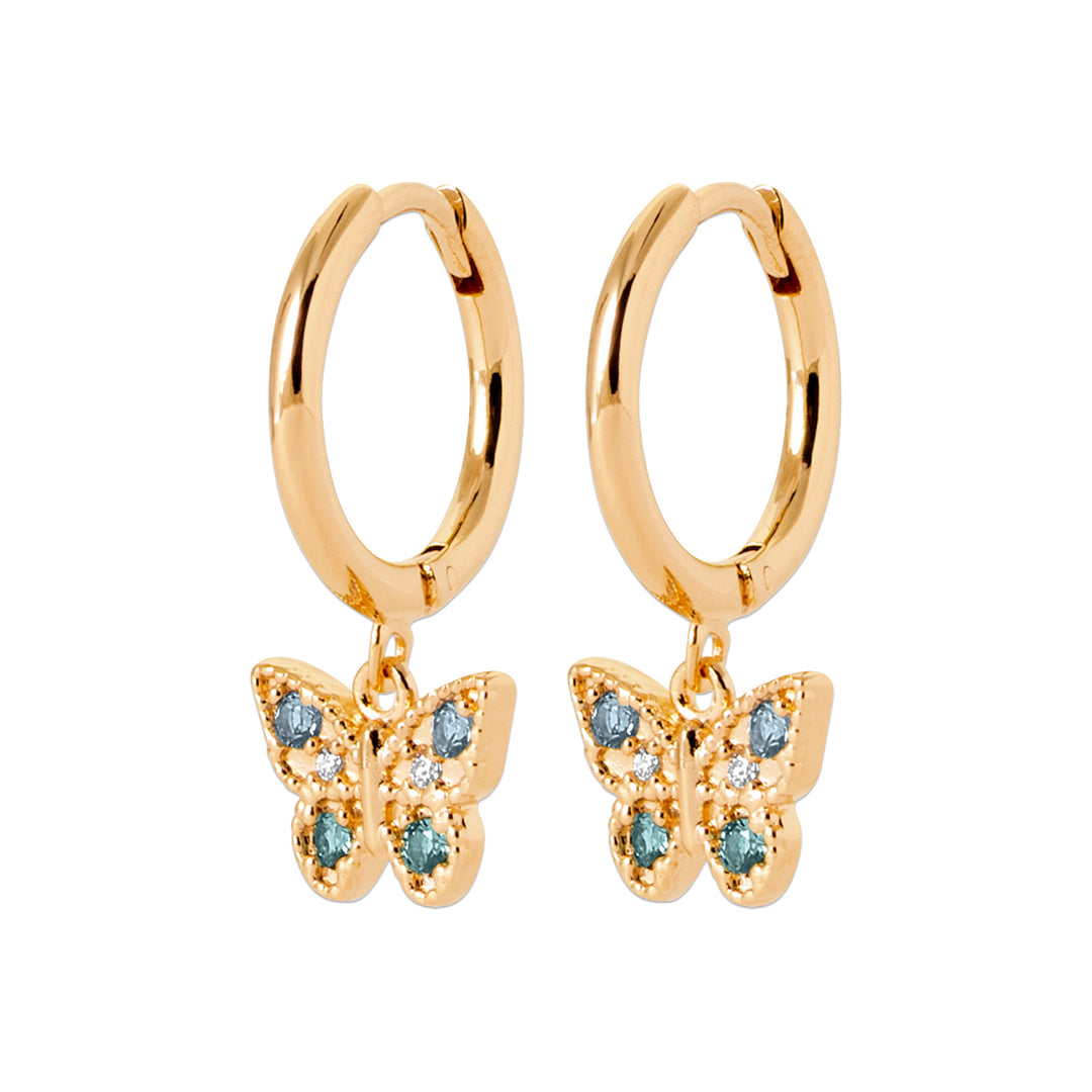 Boucles d'oreilles créoles pampille Papillon Hope