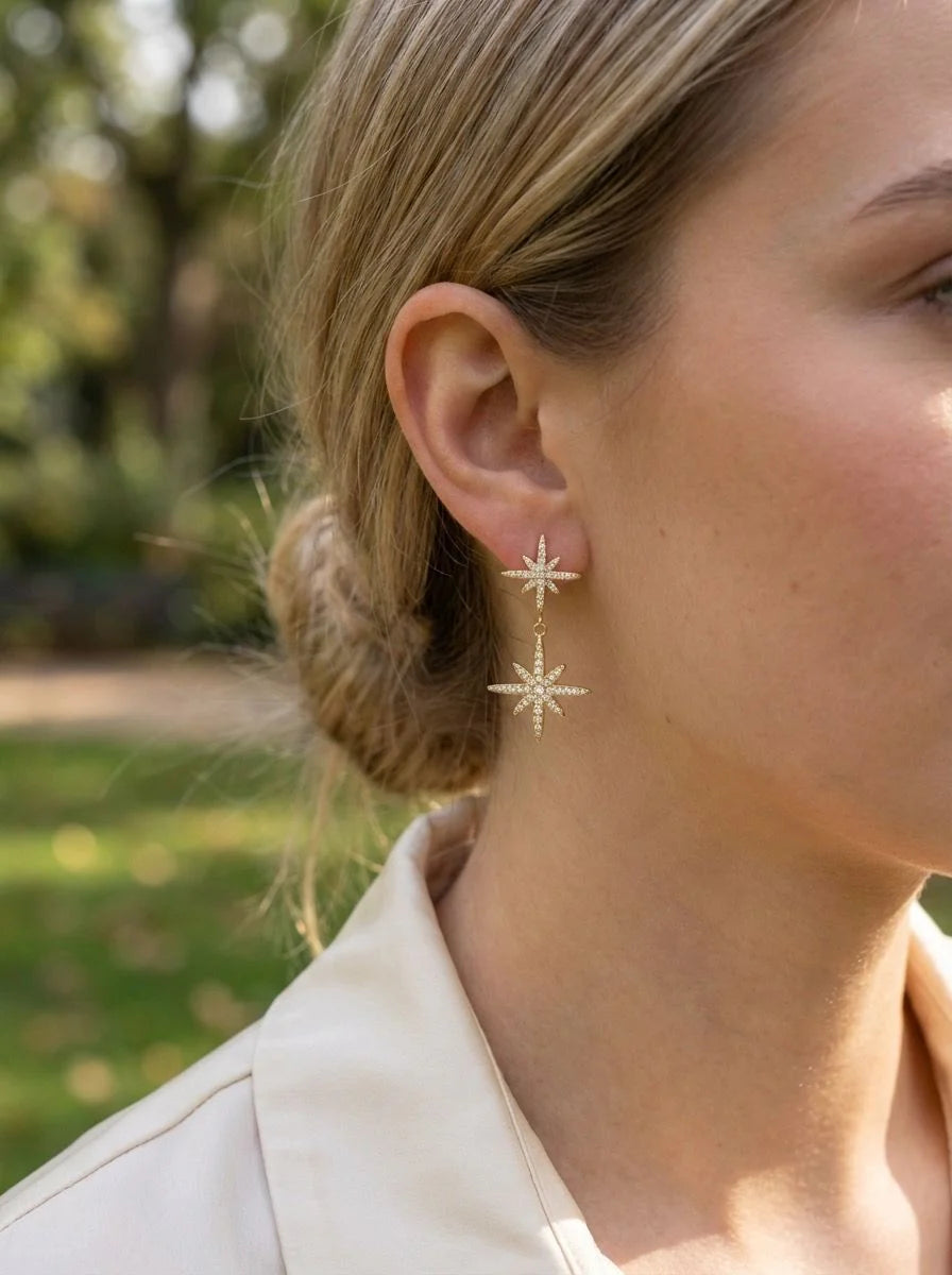 Boucle d'oreille Acier inoxydable doré femme Diva