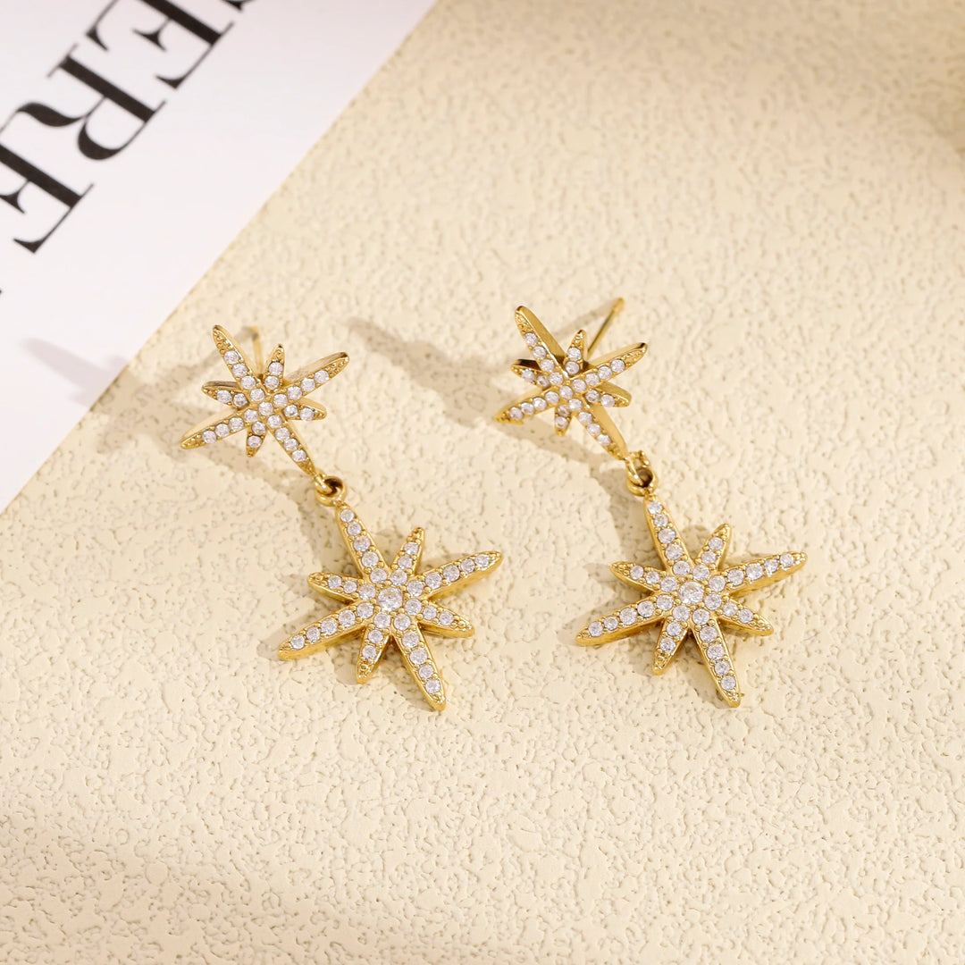 Boucle d'oreille Acier inoxydable doré femme Diva