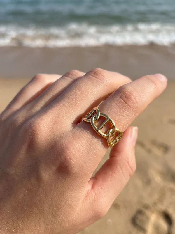 Bague Acier inoxydable doré femme Lux