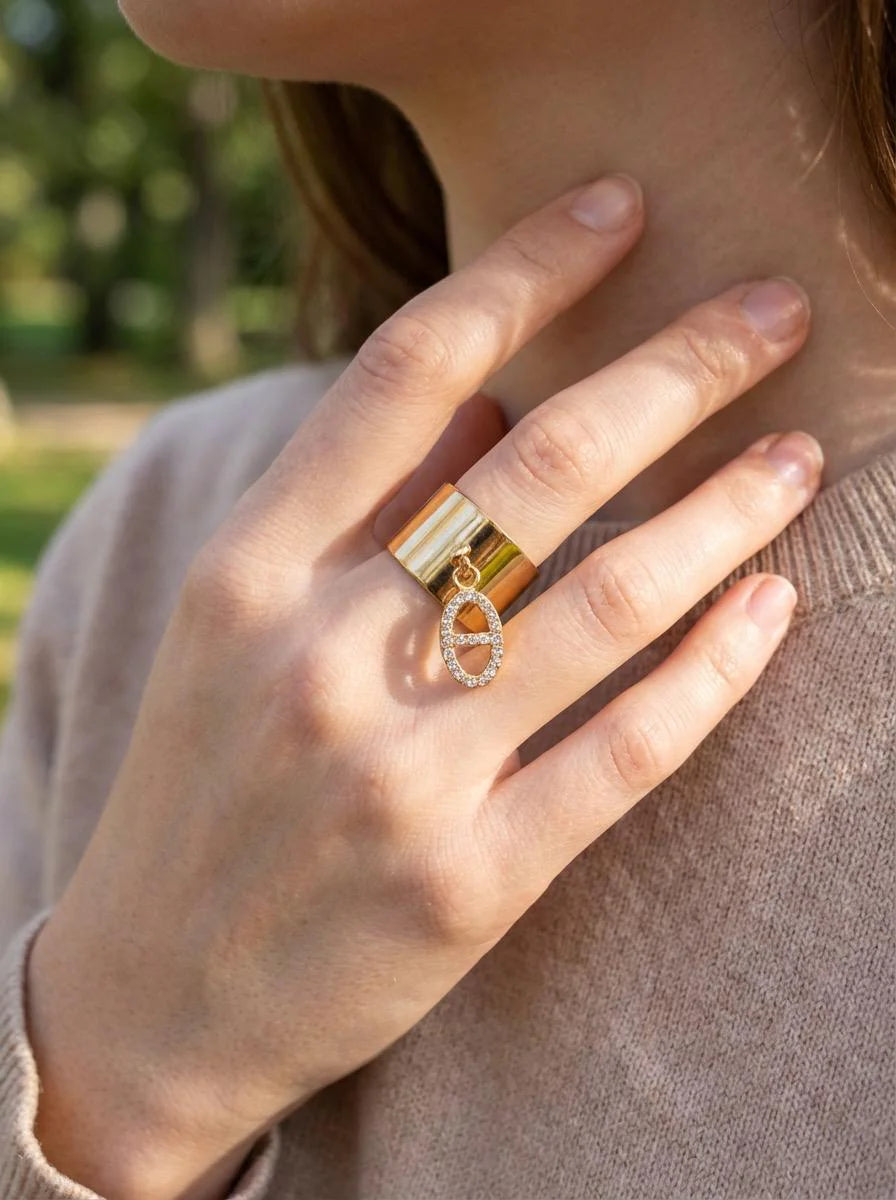 Bague Acier inoxydable doré femme Wray