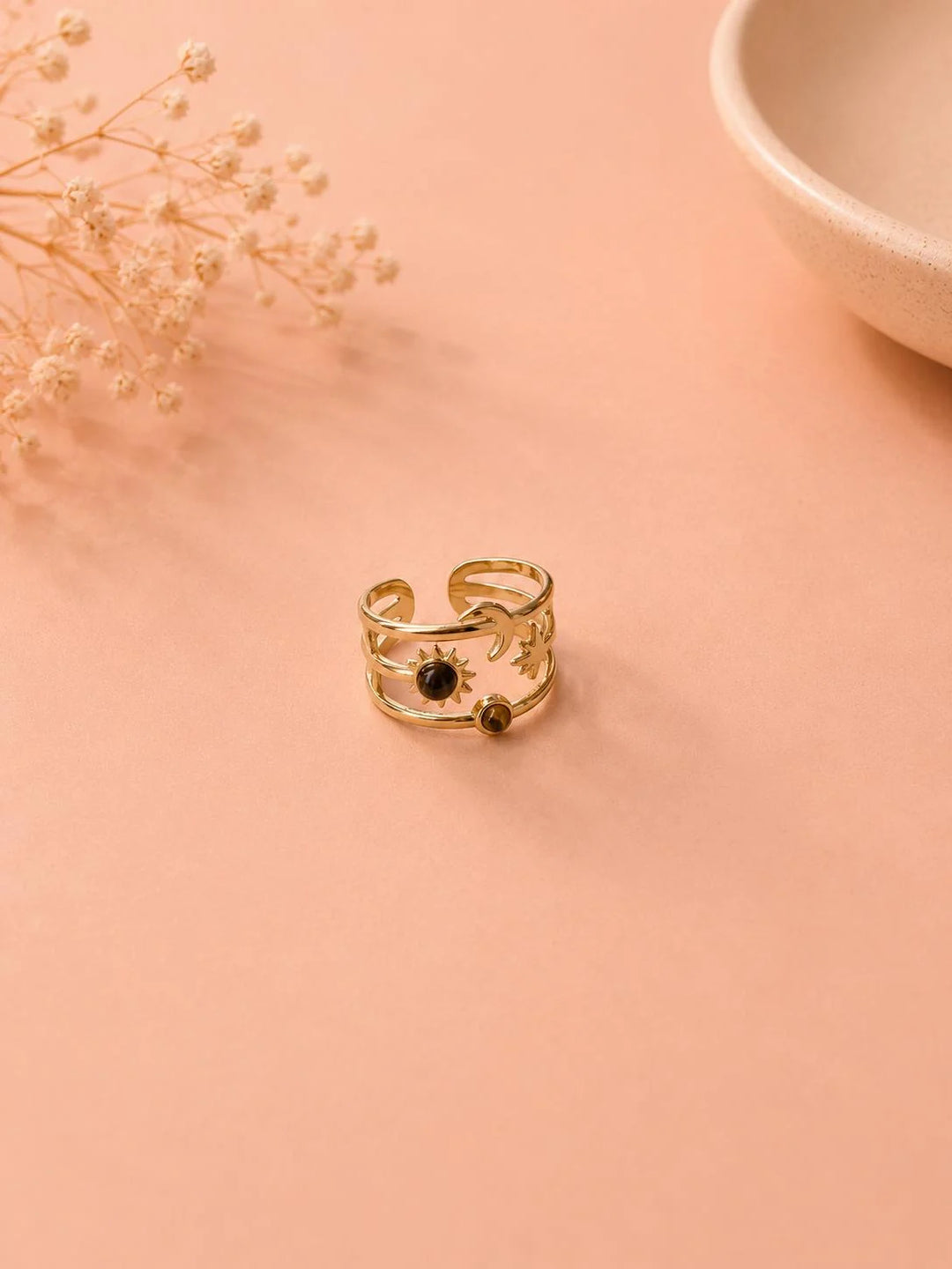 Bague Acier inoxydable doré femme Mahogany