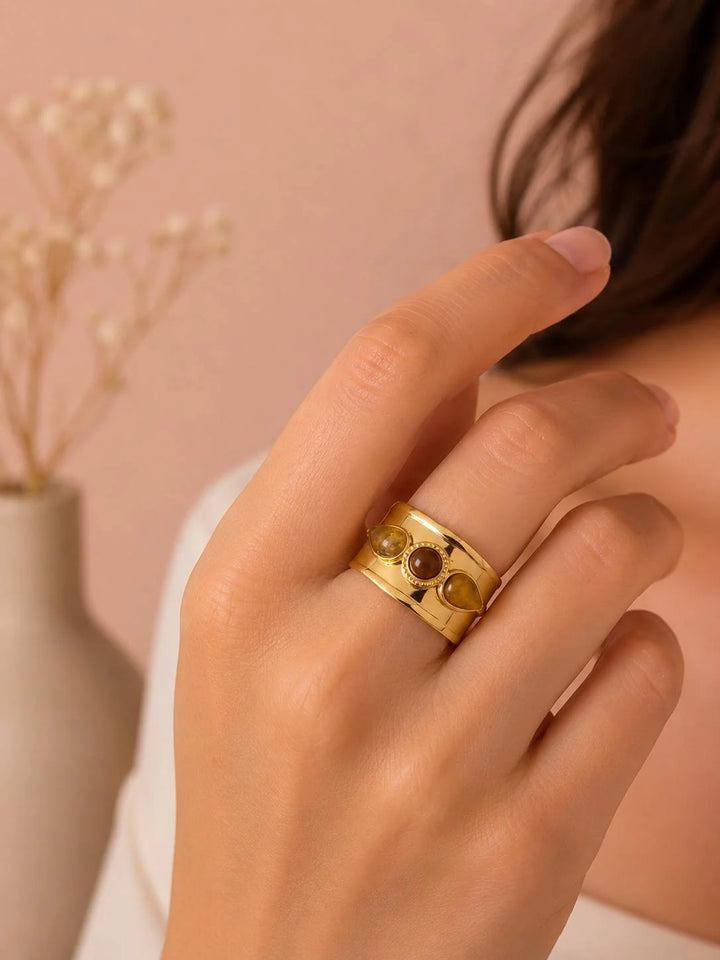 Bague Acier inoxydable doré femme Captive