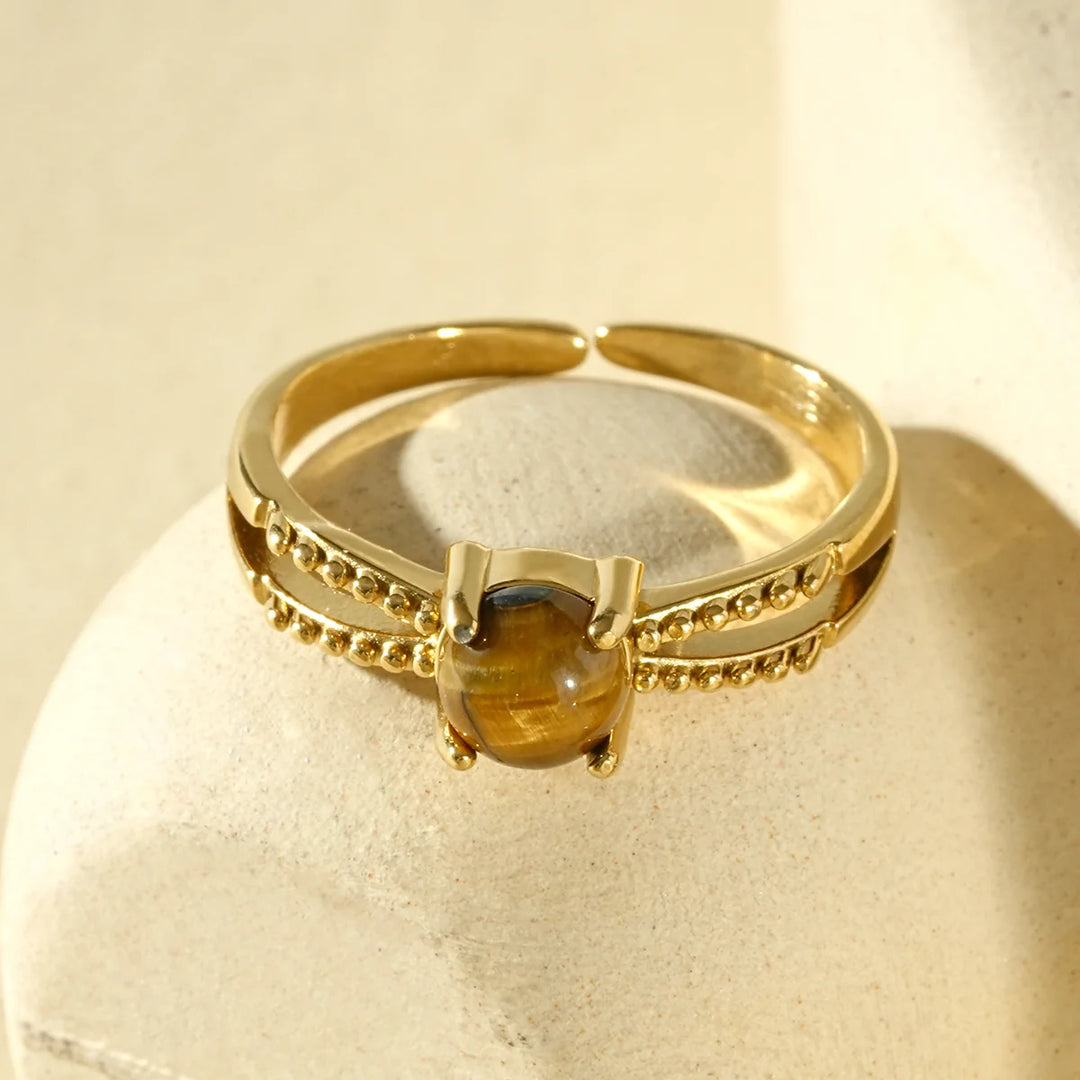 Bague Acier inoxydable doré femme Cassia