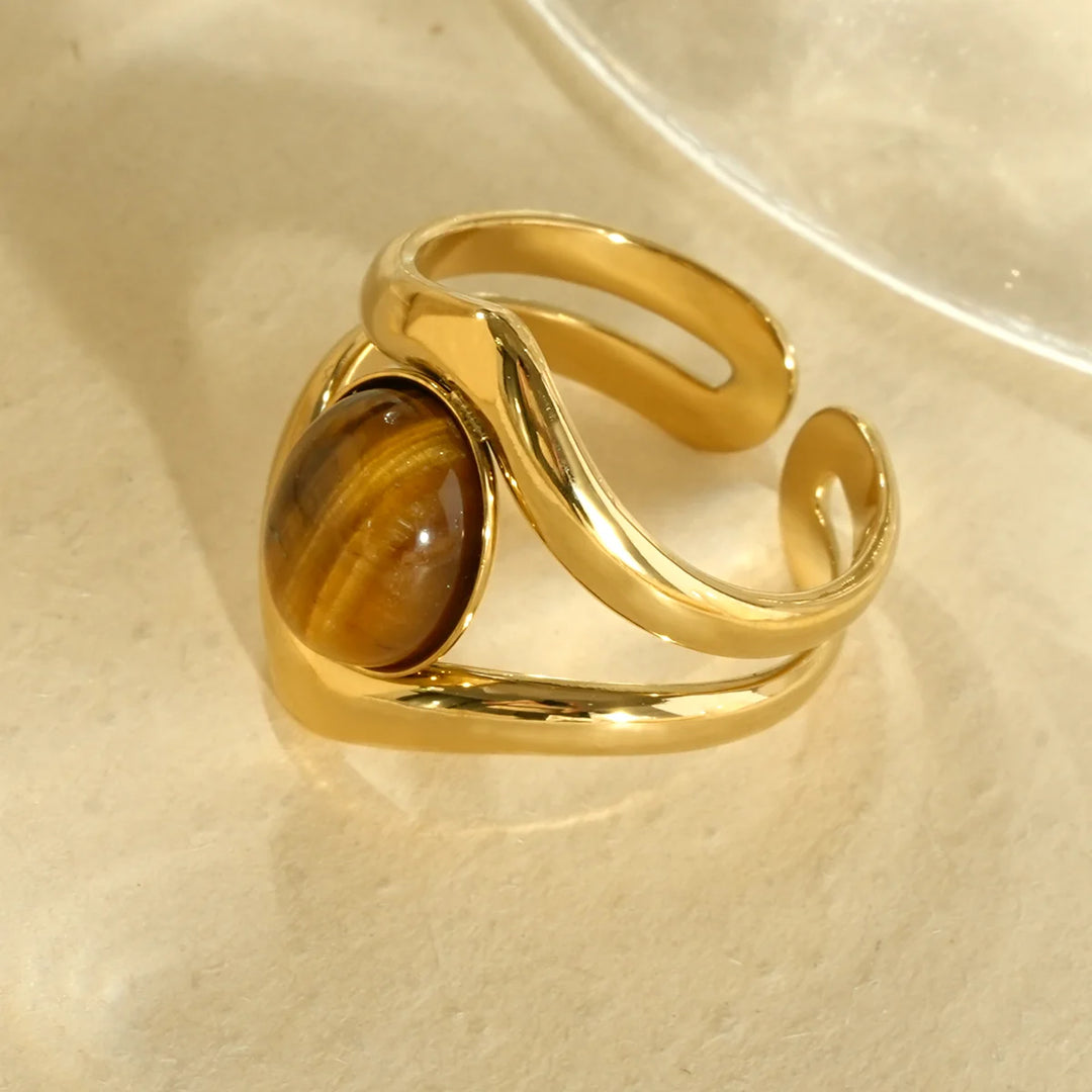 Bague Acier inoxydable doré femme Auburn
