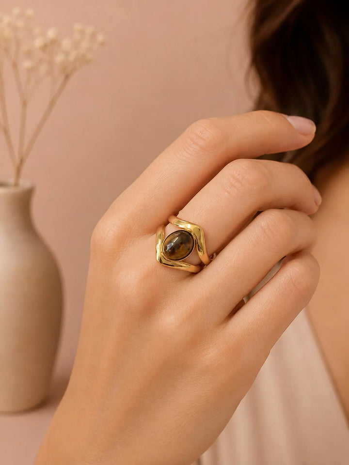 Bague Acier inoxydable doré femme Auburn