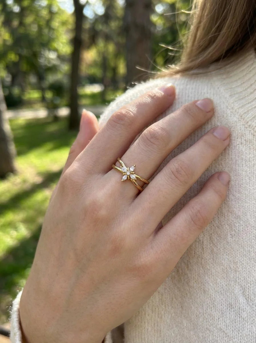 Bague Acier Inoxydable doré femme Skye