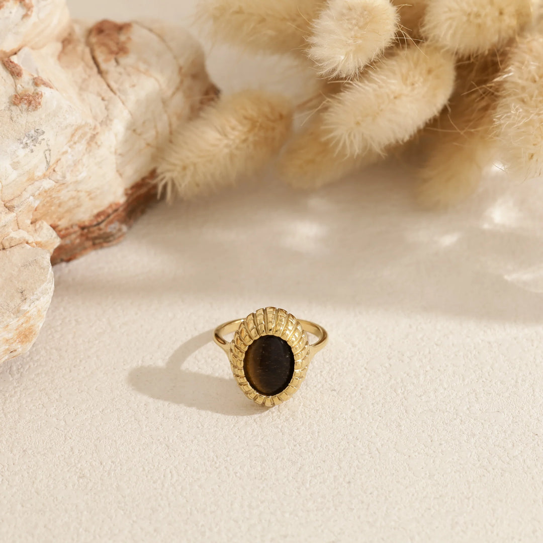 Bague Acier inoxydable doré femme Canelle