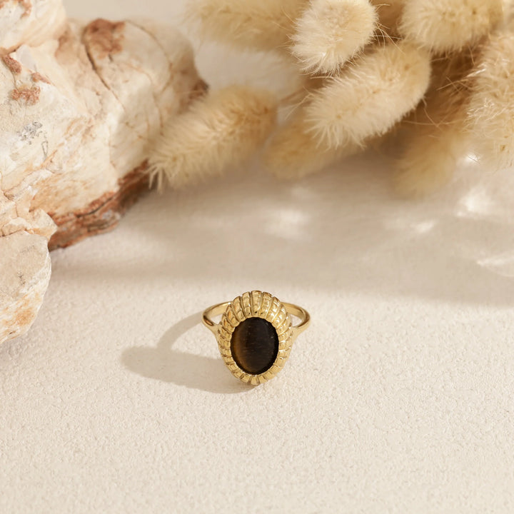 Bague Acier inoxydable doré femme Canelle